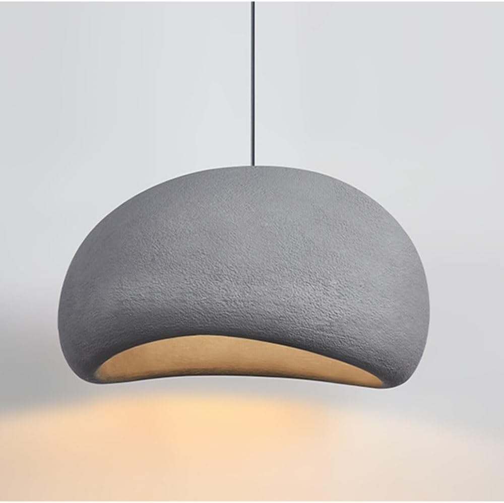 Luminária Pendente em Cúpula de Fibra de Vidro, Luminária LED Escultural para Salas de Jantar
