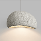 Luminária Pendente em Cúpula de Fibra de Vidro, Luminária LED Escultural para Salas de Jantar