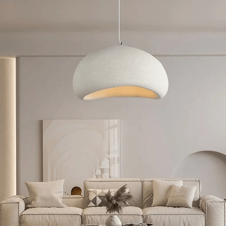 Luminária Pendente em Cúpula de Fibra de Vidro, Luminária LED Escultural para Salas de Jantar