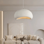 Luminária Pendente em Cúpula de Fibra de Vidro, Luminária LED Escultural para Salas de Jantar