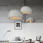 Luminária Pendente em Cúpula de Fibra de Vidro, Luminária LED Escultural para Salas de Jantar