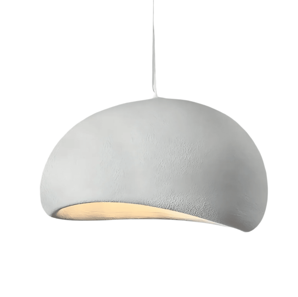 Luminária Pendente em Cúpula de Fibra de Vidro, Luminária LED Escultural para Salas de Jantar