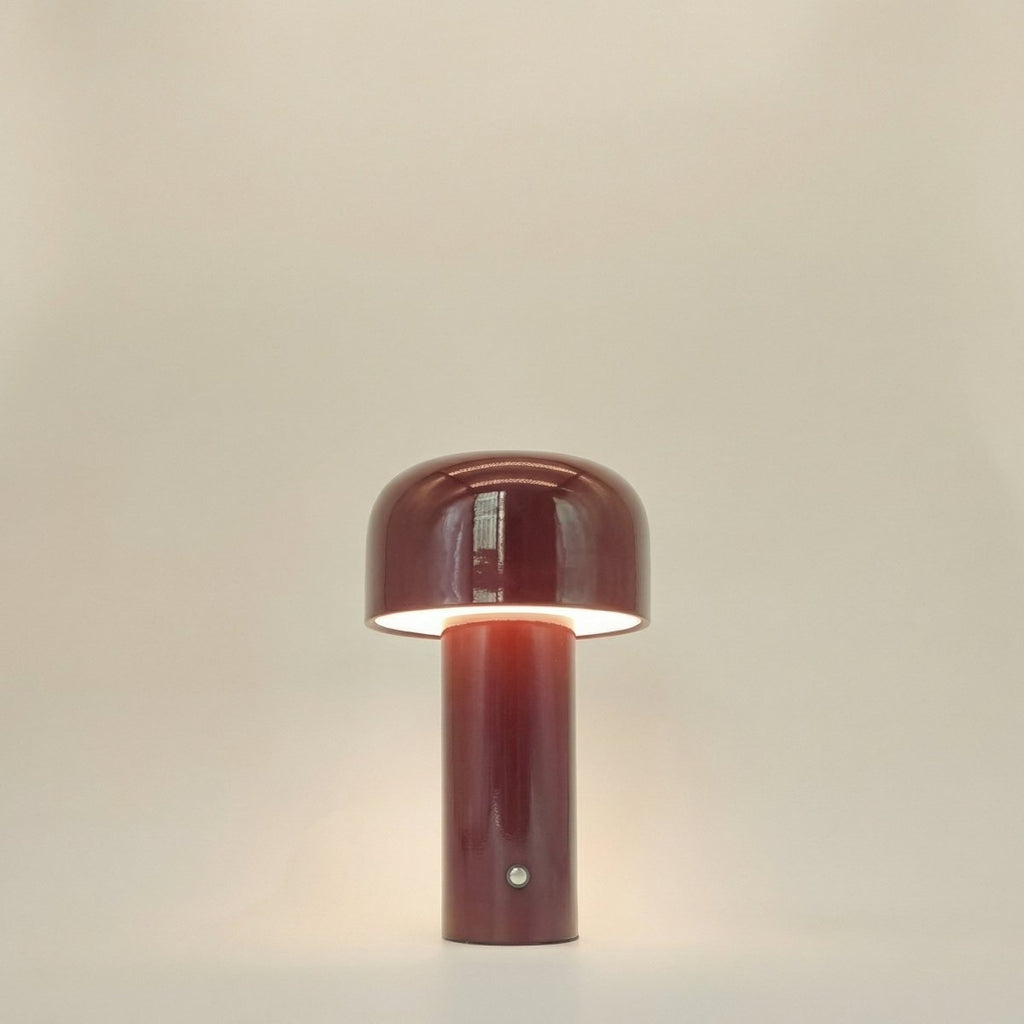 Candeeiro de Secretária com Cúpula em Forma de Cogumelo, Regulável ao Toque, Luz LED, Base de Metal de 12 Polegadas