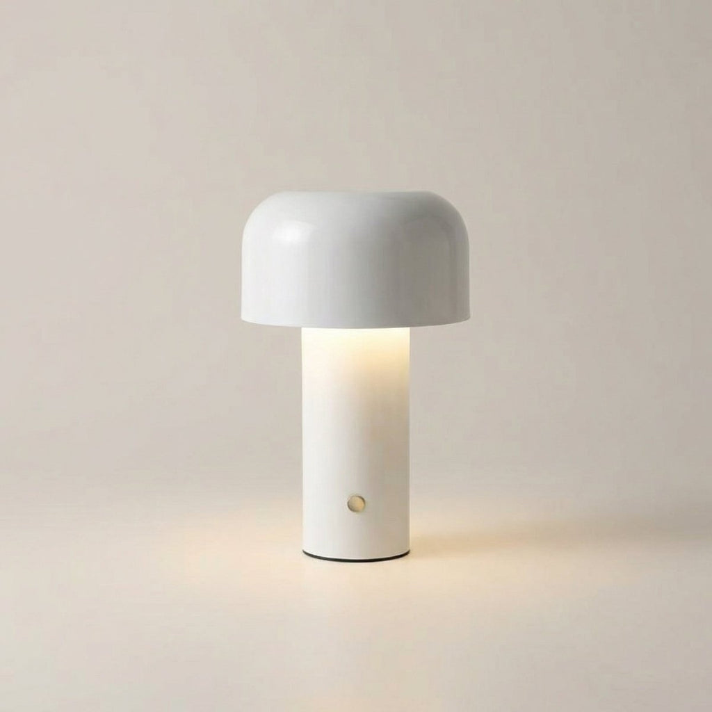 Candeeiro de Secretária com Cúpula em Forma de Cogumelo, Regulável ao Toque, Luz LED, Base de Metal de 12 Polegadas