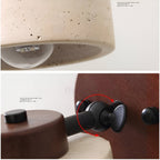 Travertine Cylinder Wall Sconce, Wood Base, Minimalist LED Design