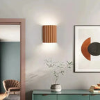Resin Wall Sconce With Striped Texture, Tri-Color LED, Nordic Minimalist Style