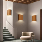Resin Wall Sconce With Striped Texture, Tri-Color LED, Nordic Minimalist Style