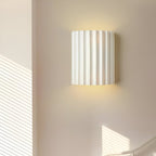 Resin Wall Sconce With Striped Texture, Tri-Color LED, Nordic Minimalist Style
