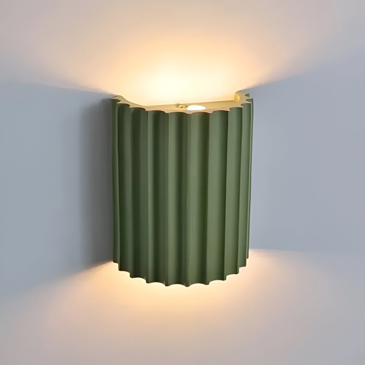 Resin Wall Sconce With Striped Texture, Tri-Color LED, Nordic Minimalist Style