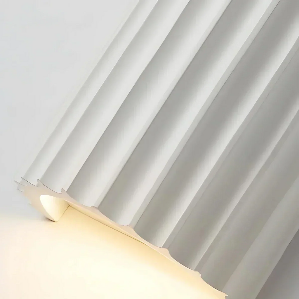 Resin Wall Sconce With Striped Texture, Tri-Color LED, Nordic Minimalist Style