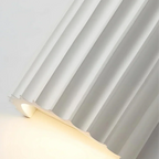 Resin Wall Sconce With Striped Texture, Tri-Color LED, Nordic Minimalist Style