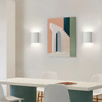 Resin Wall Sconce With Striped Texture, Tri-Color LED, Nordic Minimalist Style