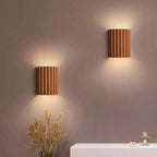 Resin Wall Sconce With Striped Texture, Tri-Color LED, Nordic Minimalist Style