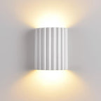 Resin Wall Sconce With Striped Texture, Tri-Color LED, Nordic Minimalist Style