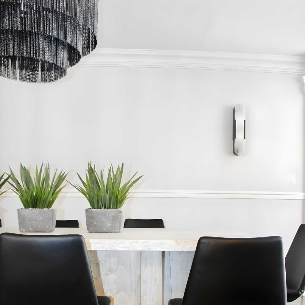 Alabaster Marble Wall Sconce, Iron-Framed LED Accent Light, Nordic Style