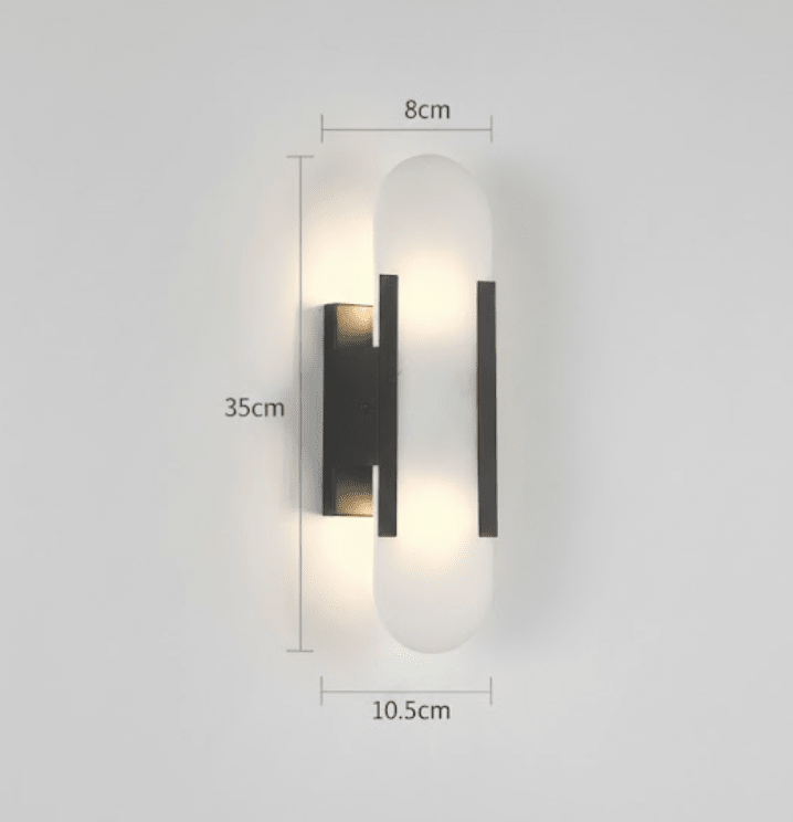 Alabaster Marble Wall Sconce, Iron-Framed LED Accent Light, Nordic Style