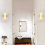 Alabaster Marble Wall Sconce, Iron-Framed LED Accent Light, Nordic Style