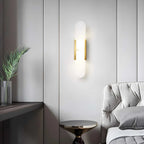 Alabaster Marble Wall Sconce, Iron-Framed LED Accent Light, Nordic Style