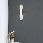 Alabaster Marble Wall Sconce, Iron-Framed LED Accent Light, Nordic Style