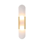 Alabaster Marble Wall Sconce, Iron-Framed LED Accent Light, Nordic Style