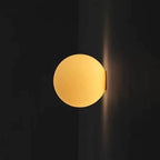 Round Frosted Glass Wall Light, Single-LED Globe Fixture, Metal Base