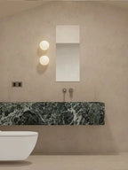 Round Frosted Glass Wall Light, Single-LED Globe Fixture, Metal Base