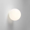 Round Frosted Glass Wall Light, Single-LED Globe Fixture, Metal Base