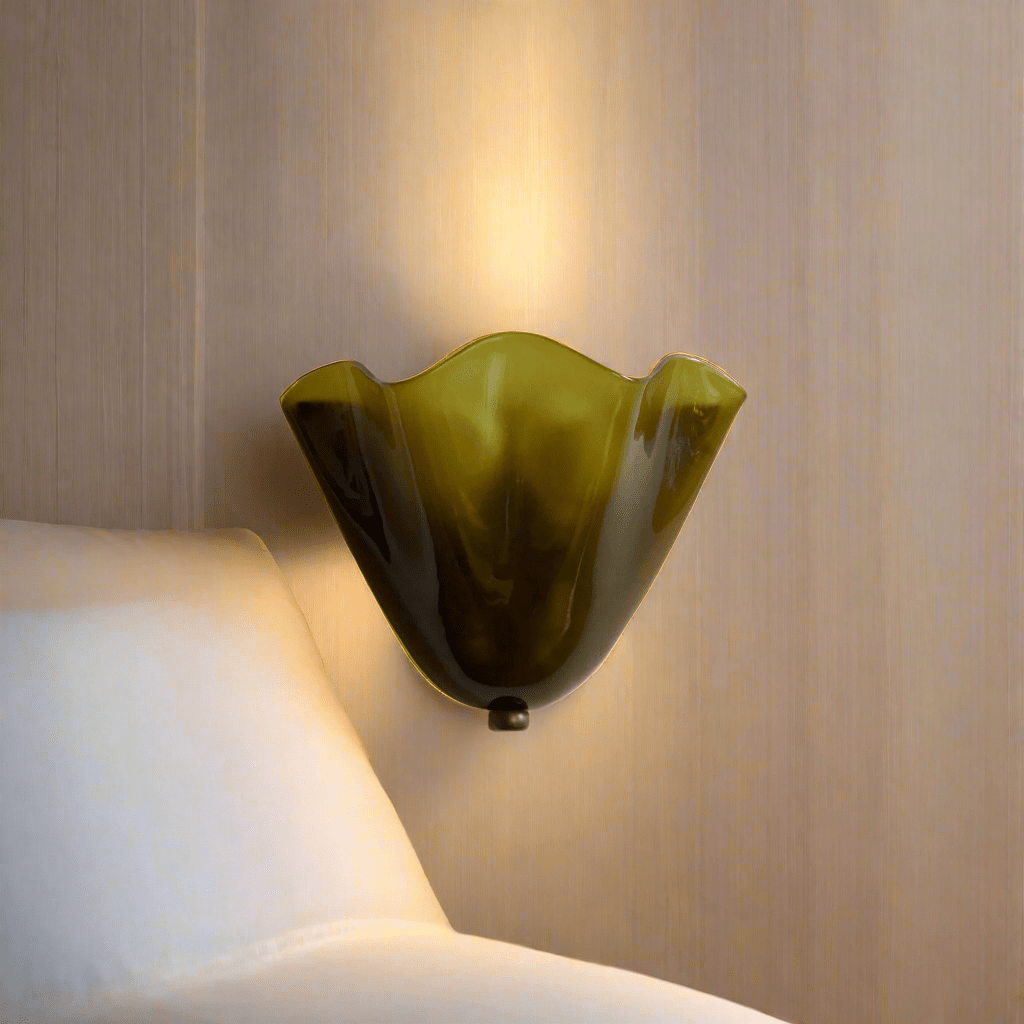 Stained Glass Wall Sconce, French Art Deco Style LED Light