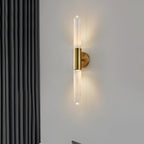 Aplique de Parede em Latão Antigo com Cúpula de Vidro Ondulado, Luz LED