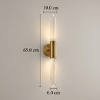 Aplique de Parede em Latão Antigo com Cúpula de Vidro Ondulado, Luz LED