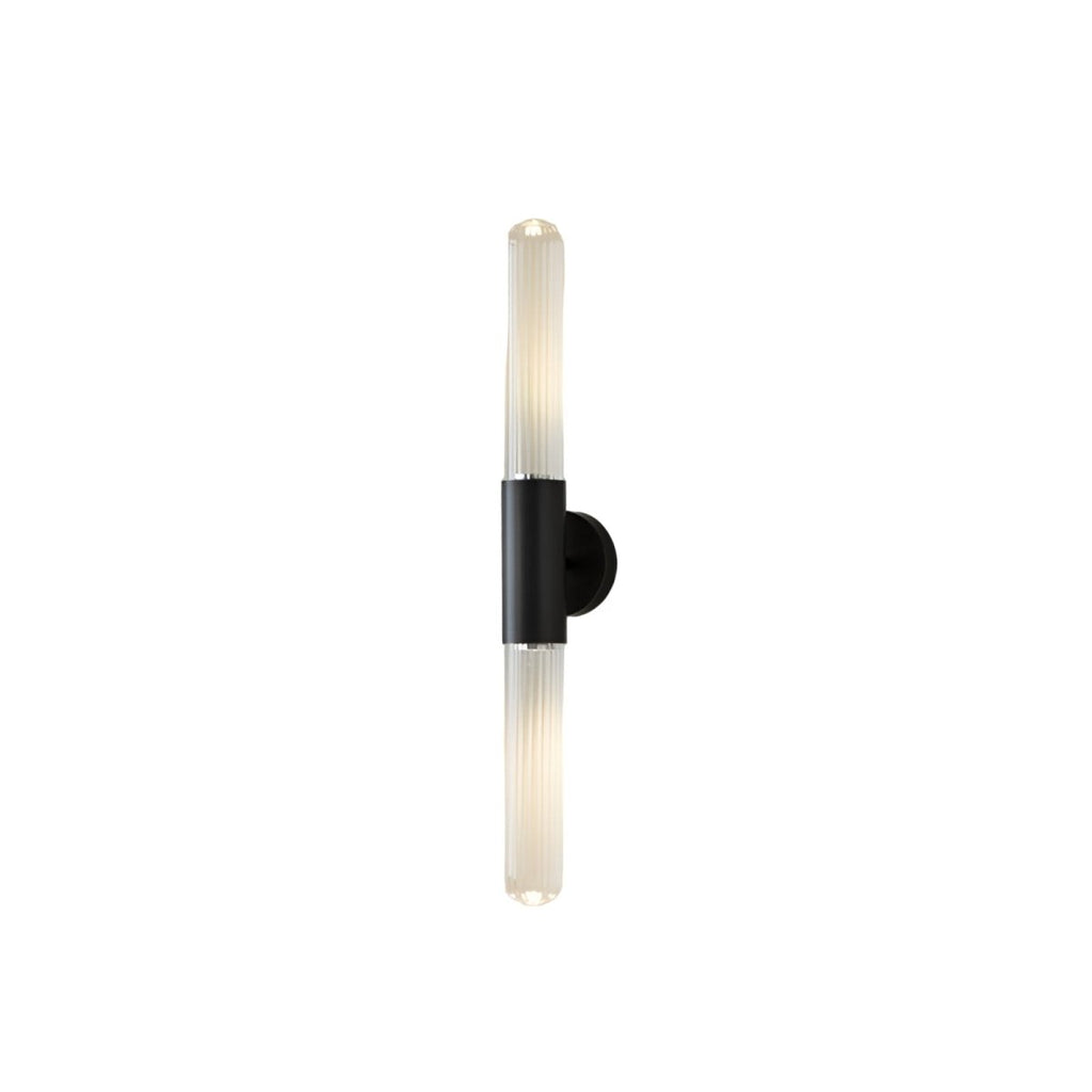 Aplique de Parede em Latão Antigo com Cúpula de Vidro Ondulado, Luz LED