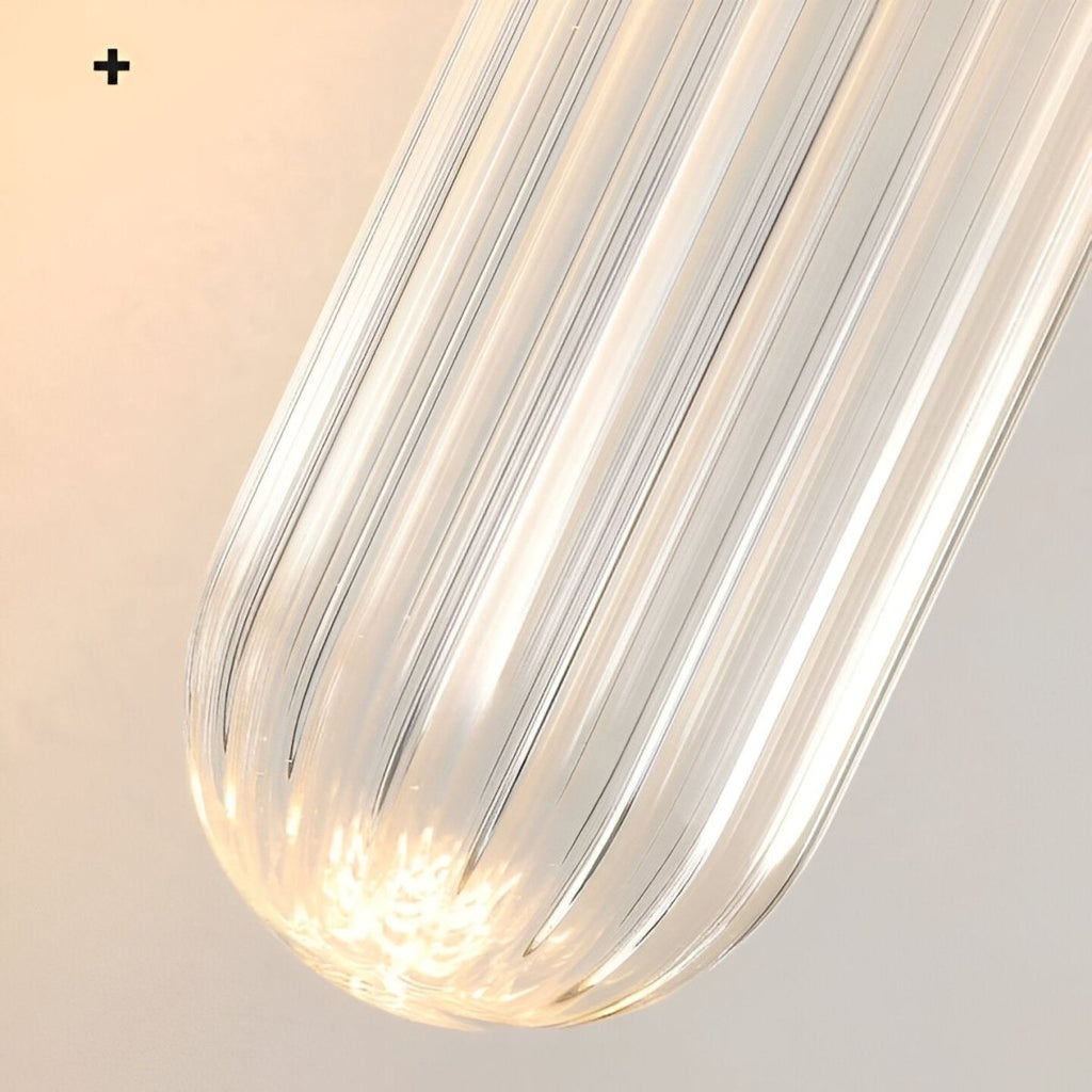 Aplique de Parede em Latão Antigo com Cúpula de Vidro Ondulado, Luz LED