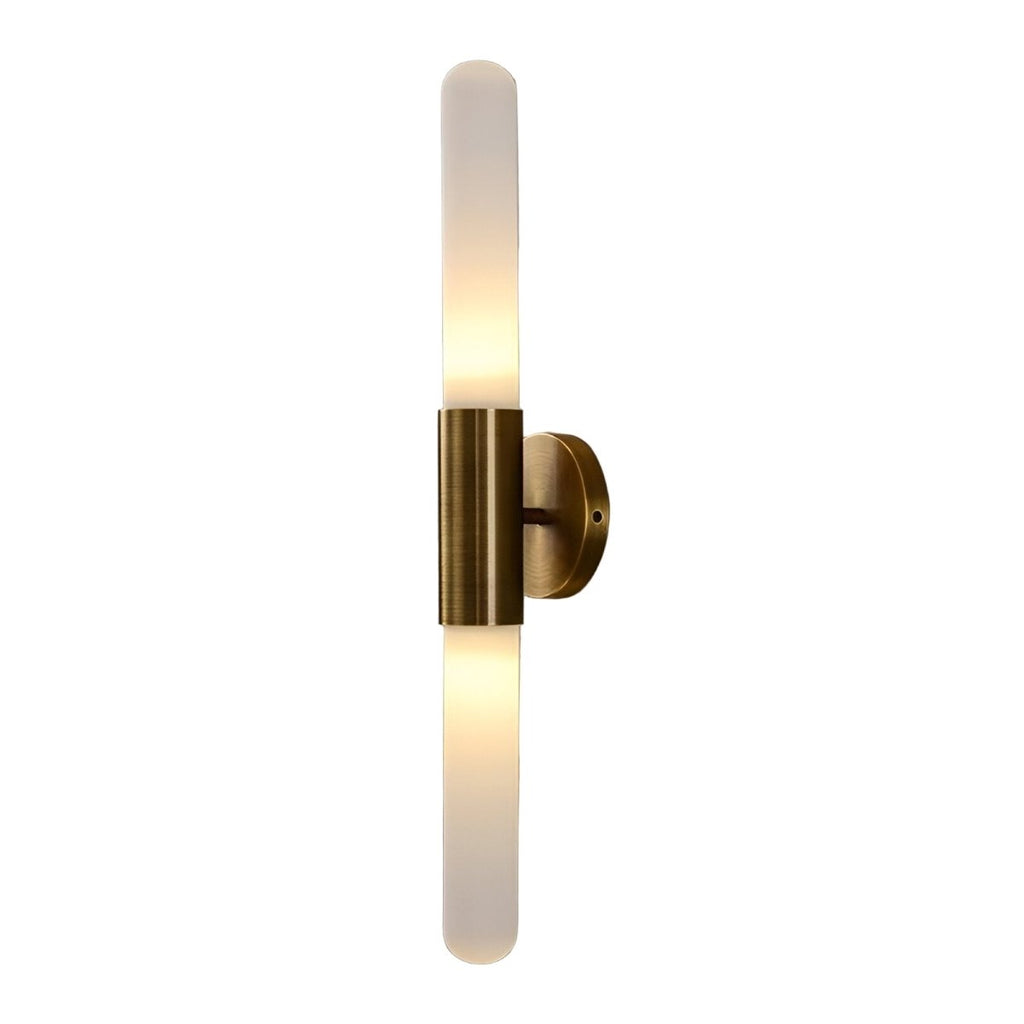 Aplique de Parede em Latão Antigo com Cúpula de Vidro Ondulado, Luz LED