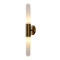 Aplique de Parede em Latão Antigo com Cúpula de Vidro Ondulado, Luz LED