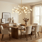 Starburst glass leaf chandelier in a gold finish