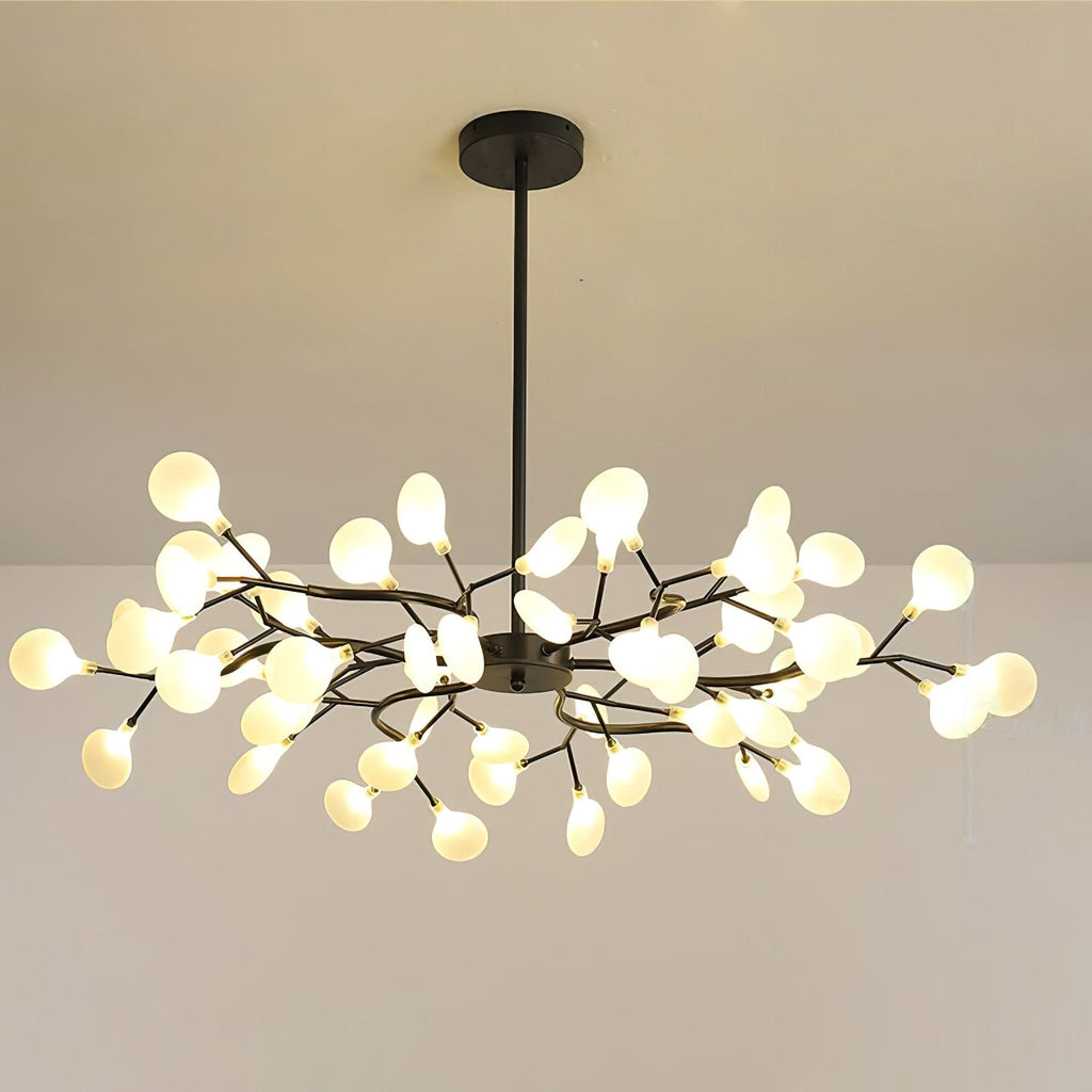 Firefly sputnik chandelier shown as a ceiling centerpiece