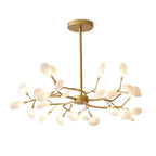 Chandelier, Firefly Sputnik, Translucent Glass Leaves, G4 LED, Dimmable
