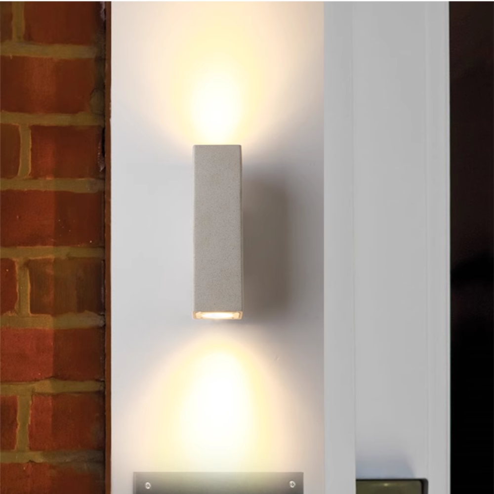 Applique murale extérieure minimaliste en ciment, applique LED carrée