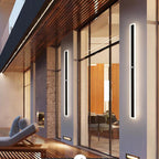 Linear Acrylic Wall Lamp for Outdoor Use, Matte Black and White