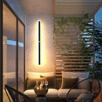 Linear Acrylic Wall Lamp for Outdoor Use, Matte Black and White