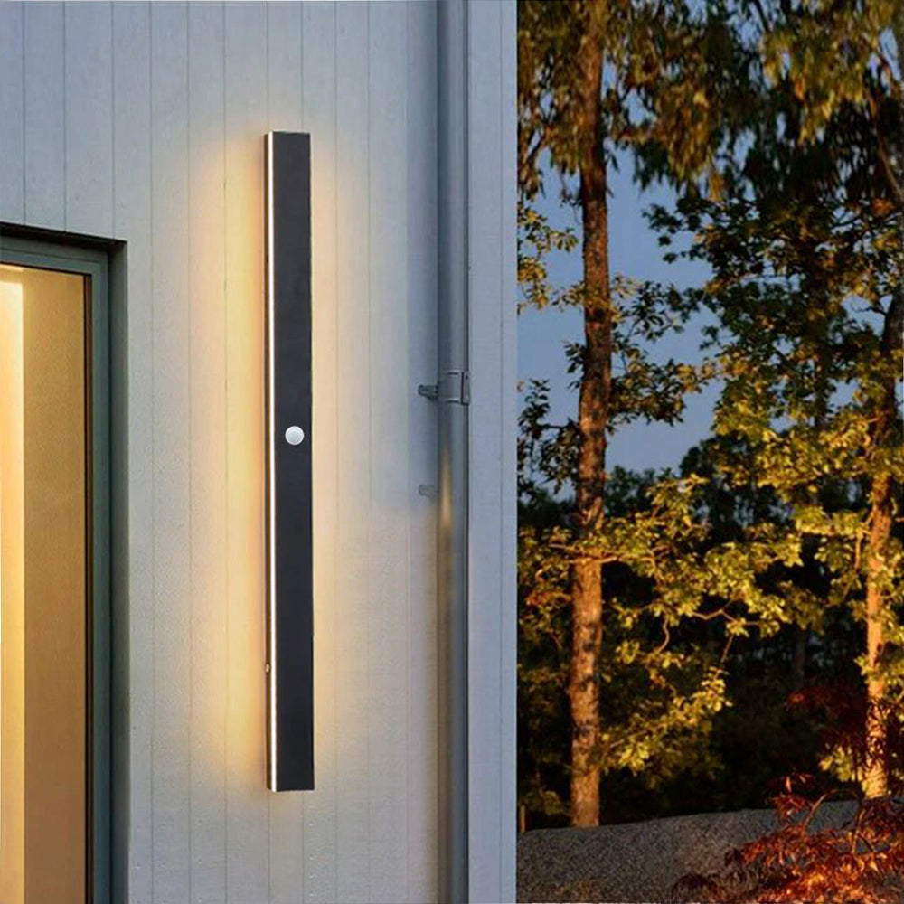 Linear Metal Outdoor Wall Light With Acrylic Diffuser, Black