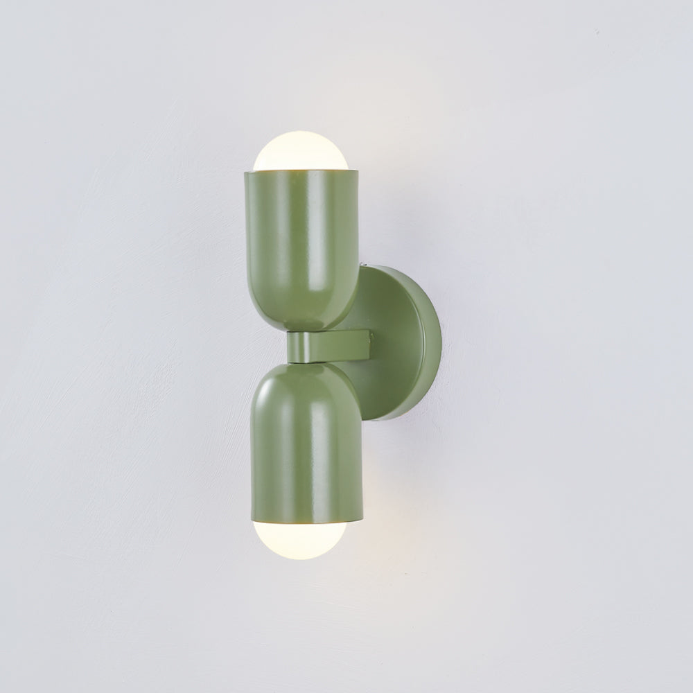 Double-Headed Wall Light, Colorful Painted Metal Shades, E26 LED Included