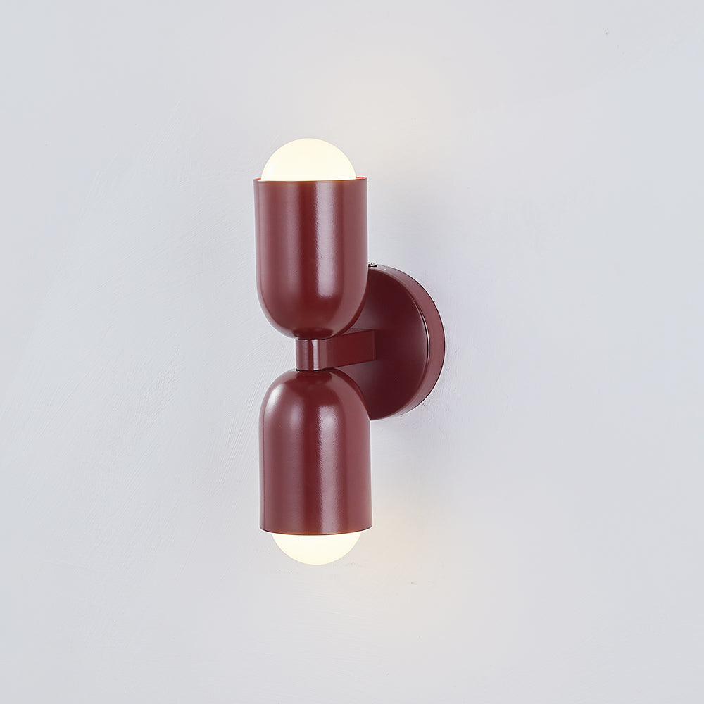 Double-Headed Wall Light, Colorful Painted Metal Shades, E26 LED Included