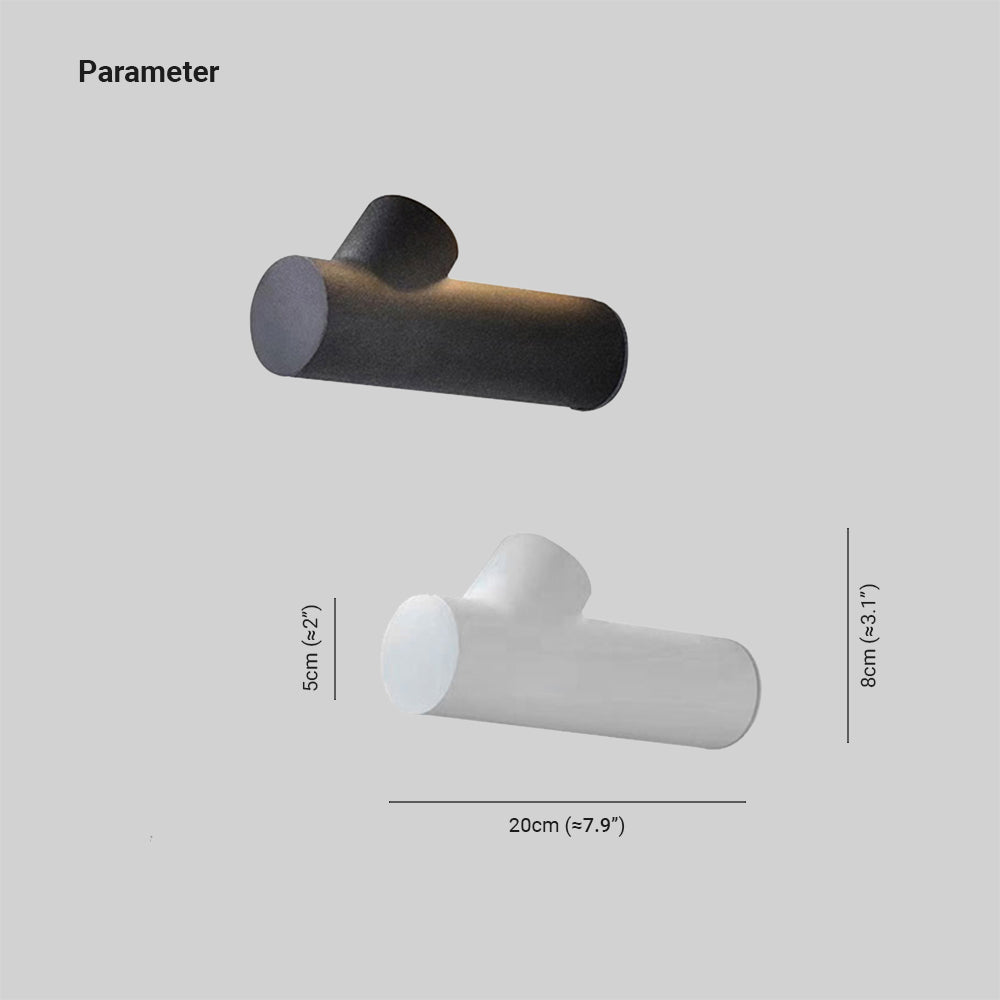 Arandela de Parede Metálica Cilíndrica Ray, Luz LED para Interior e Exterior
