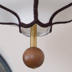 White fabric lantern pendant light with soft, even light