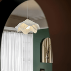 Taklampe med stoffskjerm, varm LED-omgivelsesbelysning for soverom