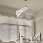 Taklampe med stoffskjerm, varm LED-omgivelsesbelysning for soverom