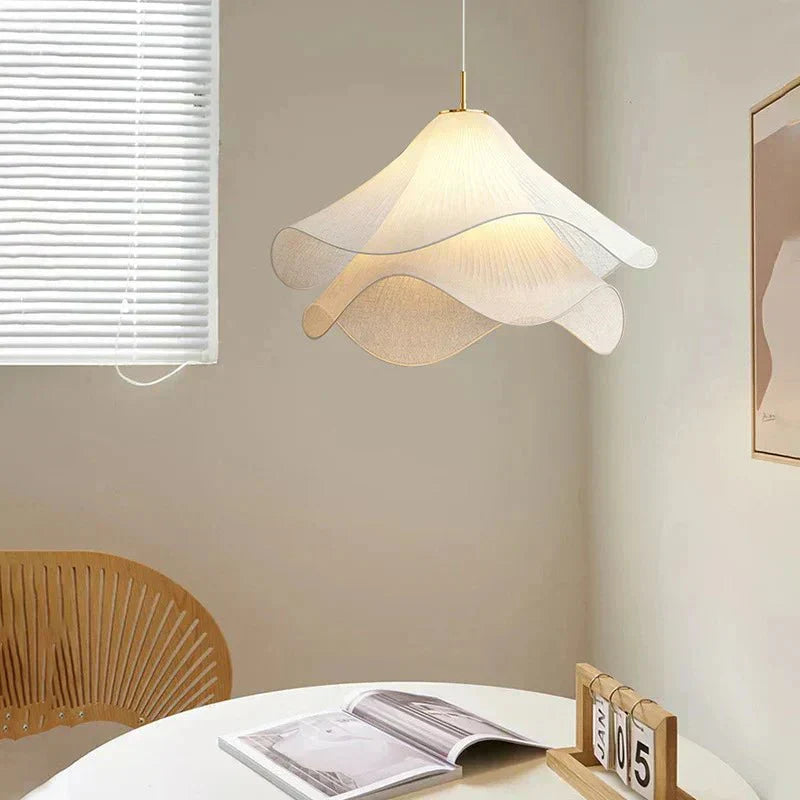 Taklampe med stoffskjerm, varm LED-omgivelsesbelysning for soverom