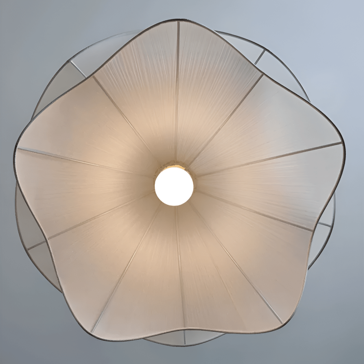 Taklampe med stoffskjerm, varm LED-omgivelsesbelysning for soverom