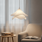 Taklampe med stoffskjerm, varm LED-omgivelsesbelysning for soverom